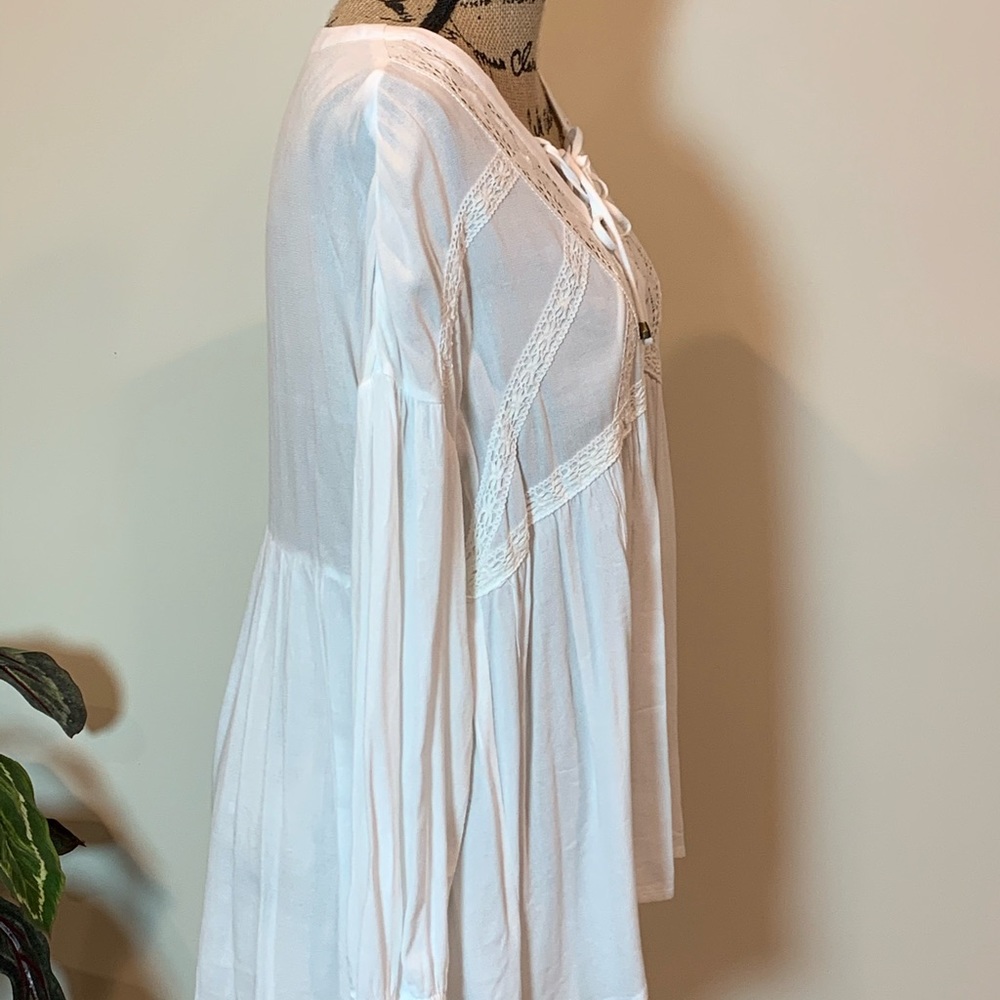 Mirabelle Antique White Peasant Style Tunic - Picture 3 of 3